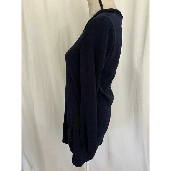 Zara Womens Navy Blue Long Sleeve Mini Zip Up Jumpsuit Small 7901/272/407 - Picture 4 of 7
